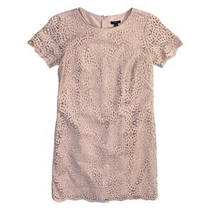 Ann Taylor Petite Shift Dress Lace Overlay Blush Pink Size 0P Petite